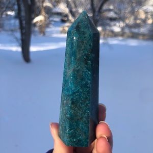 Blue Apatite crystal tower